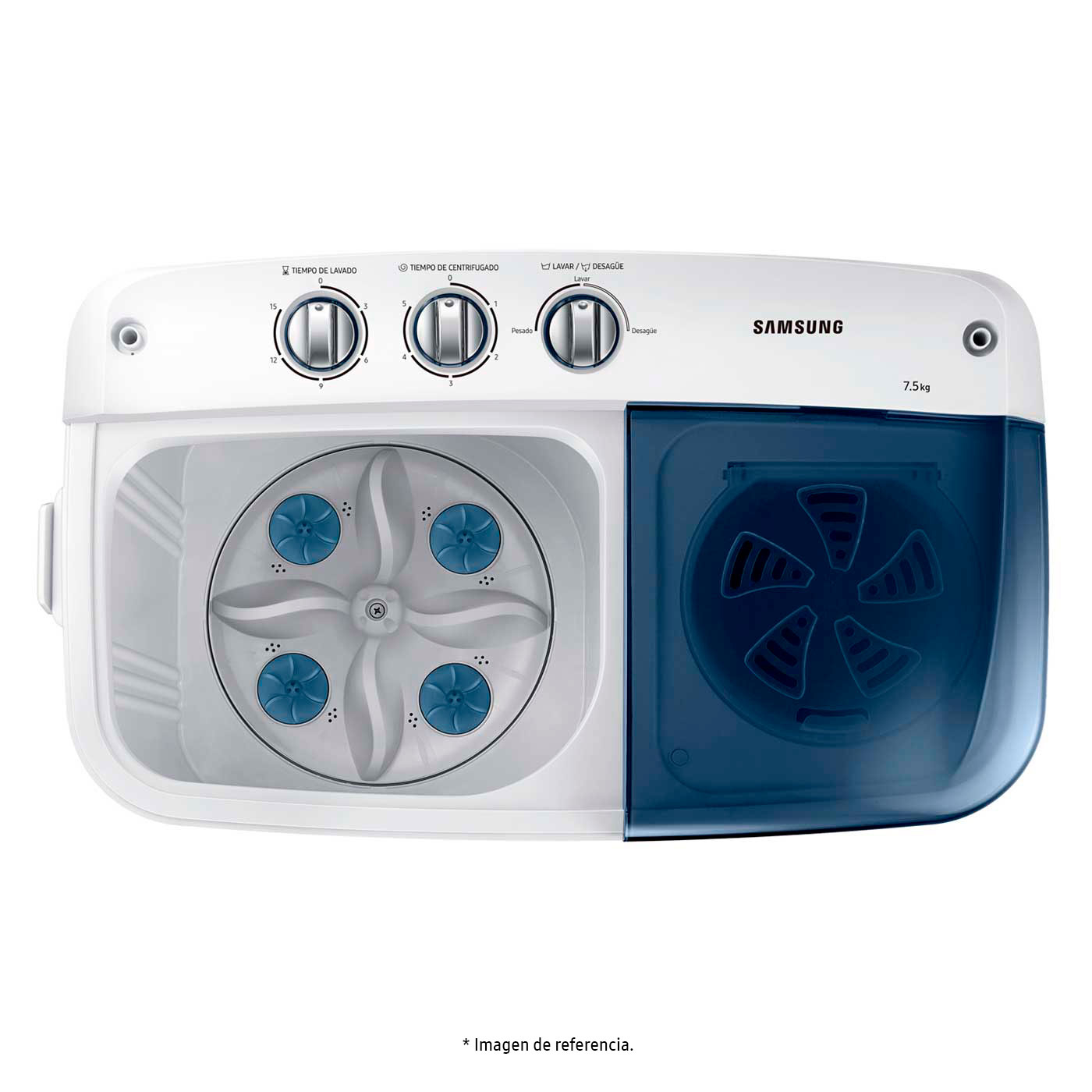 Lavadora 7.5 Kilos SAMSUNG Semiautomática WT75R2500HB » Lavadora 7.5 Kilos SAMSUNG Semiautomática WT75R2500HB - Imagen 3