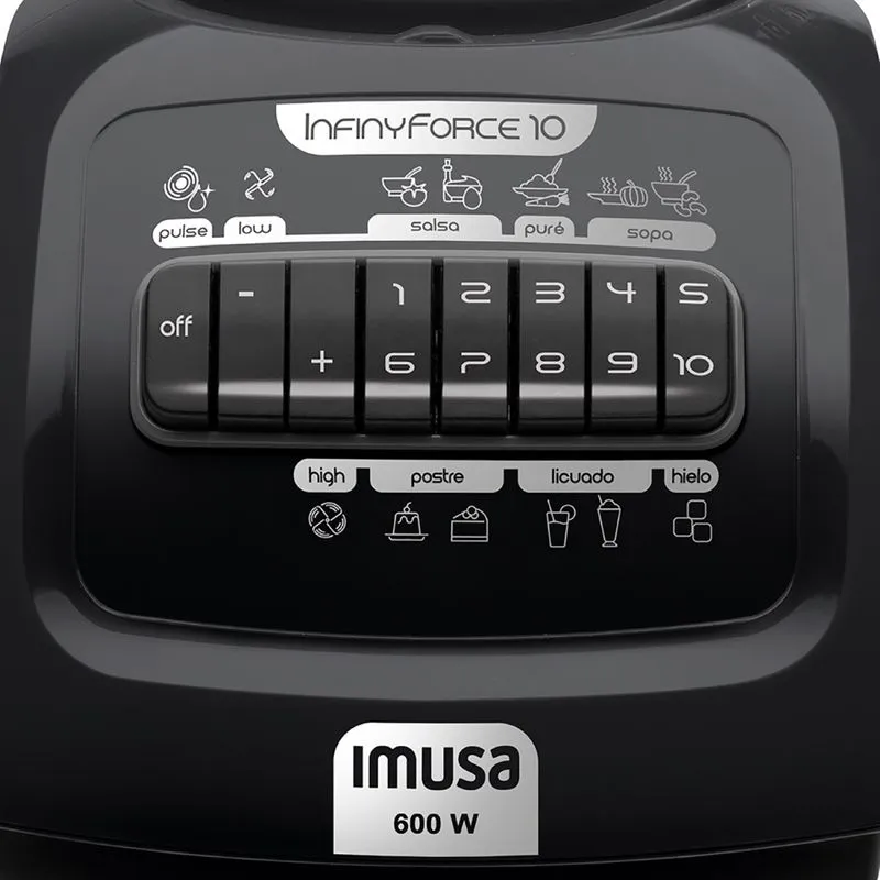 Licuadora Imusa Infiny Force XL 10 Velocidades Negro » Licuadora Imusa Infiny Force XL 10 Velocidades Negro - Imagen 3