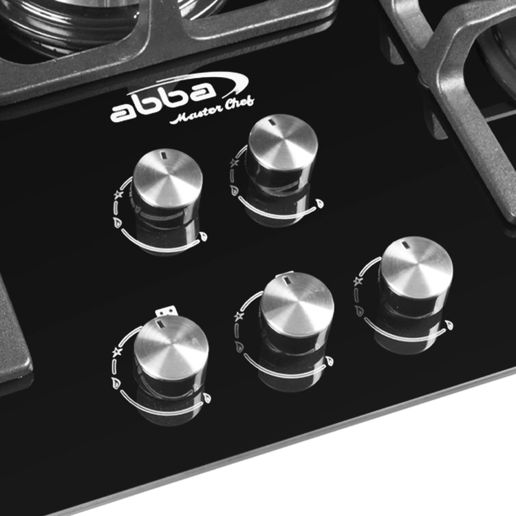 Cubierta ABBA Master Chef 76cms 5 Puestos Gas Natural CG501V5D TC Negro » Cubierta ABBA Master Chef 76cms 5 Puestos Gas Natural CG501V5D TC Negro - Imagen 2