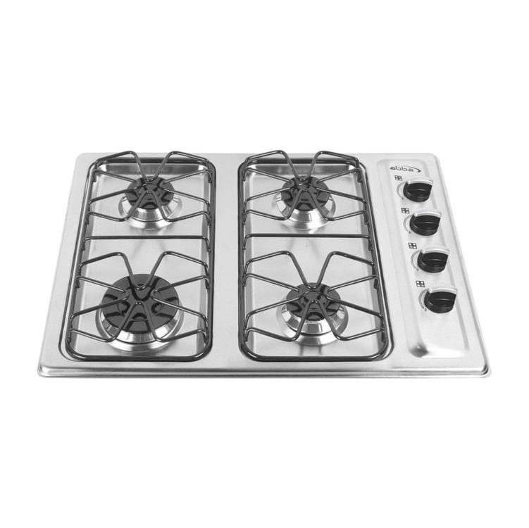 Cubierta ABBA 60cms 4 Puestos Gas Natural CG401-3 EA Plateado » Cubierta ABBA 60cms 4 Puestos Gas Natural CG401-3 EA Plateado