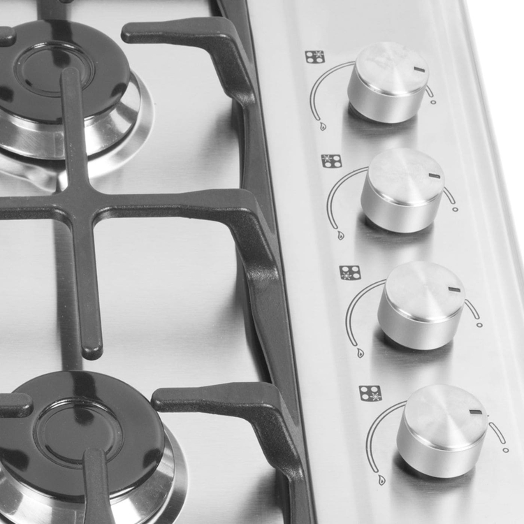 Cubierta ABBA 60cms 4 Puestos Gas Natural CG4PLX Plateado » Cubierta ABBA 60cms 4 Puestos Gas Natural CG4PLX Plateado - Imagen 2