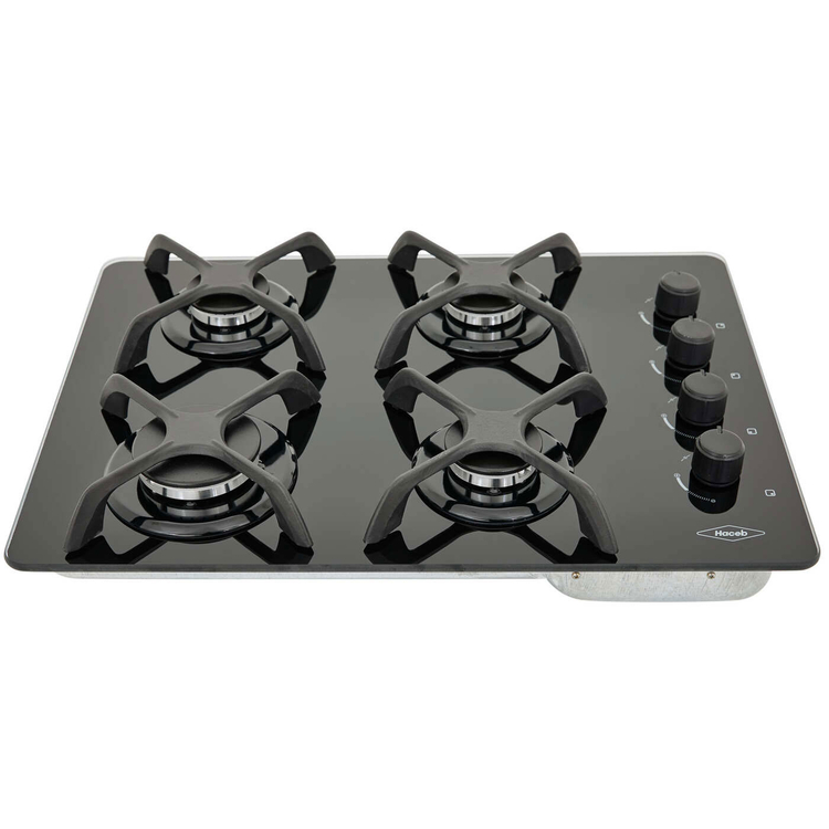 Cubierta HACEB 60 cms 4 Puestos Gas Natural Cristal ASL CG Mando Laterial Negro » Cubierta HACEB 60 cms 4 Puestos Gas Natural Cristal ASL CG Mando Laterial Negro