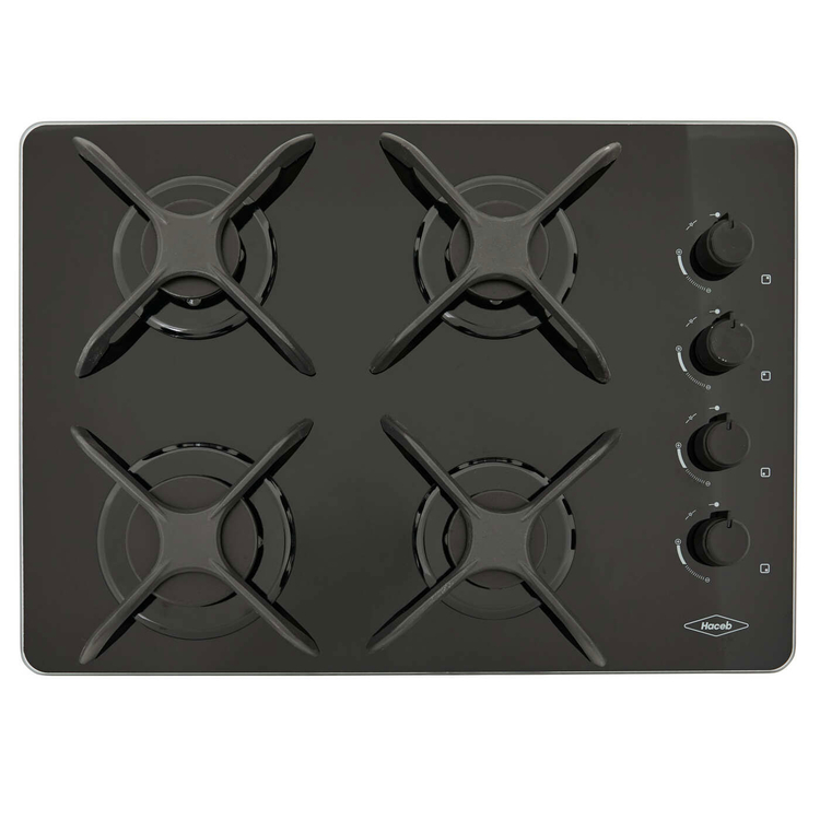 Cubierta HACEB 60 cms 4 Puestos Gas Natural Cristal ASL CG Mando Laterial Negro » Cubierta HACEB 60 cms 4 Puestos Gas Natural Cristal ASL CG Mando Laterial Negro - Imagen 3