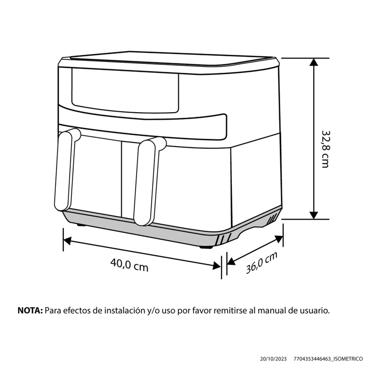 Freidora de Aire HACEB doble canasta 8 Litros Negro » Freidora de Aire HACEB doble canasta 8 Litros Negro - Imagen 2