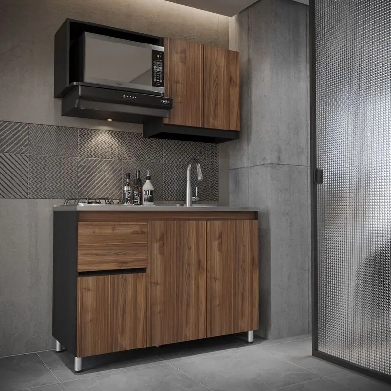 Cocina Integral con Mesón Derecho Alba 120cm » Cocina Integral con Mesón Derecho Alba 120cm