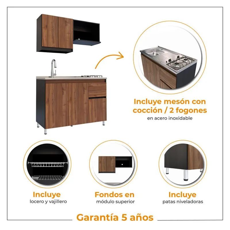 Cocina Integral con Mesón Izquierdo Alba 120cm » Cocina Integral con Mesón Izquierdo Alba 120cm - Imagen 7