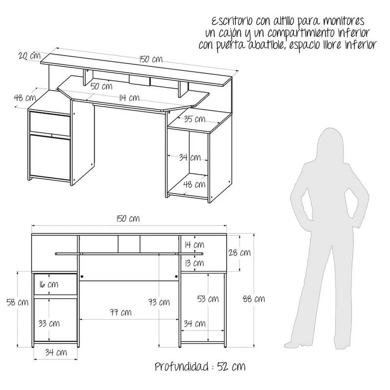 Escritorio Gamer Max 1 Cajón » Escritorio Gamer Max 1 Cajón - Imagen 7