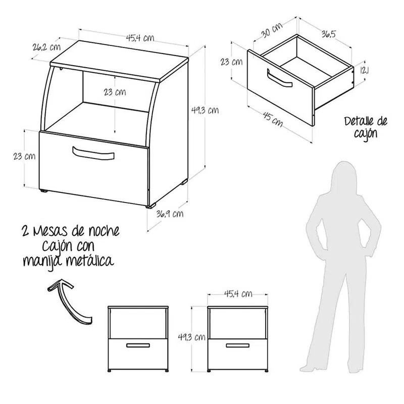 Calidad Set x 2 Mesas de Noche Agatha » Calidad Set x 2 Mesas de Noche Agatha - Imagen 5