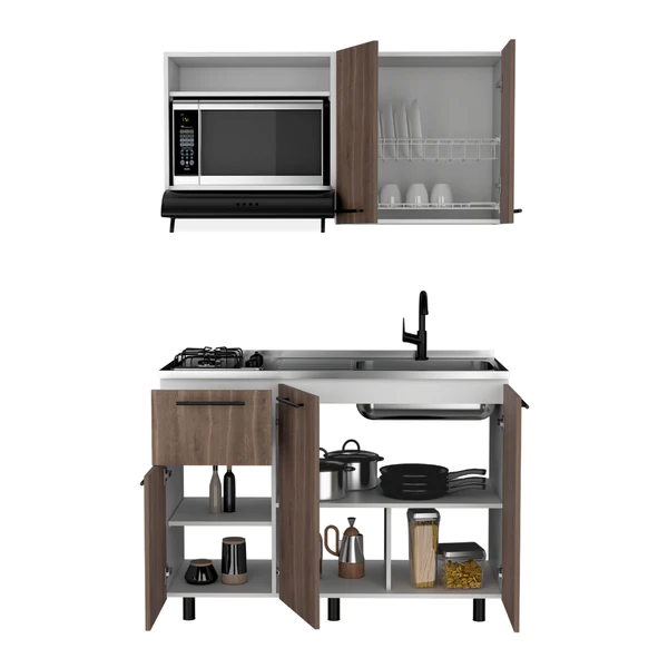 Cocina Integral Piret 120 Cm, Blanco Duquesa y Milan, Incluye Mesón Derecho Socoda » Cocina Integral Piret 120 Cm, Blanco Duquesa y Milan, Incluye Mesón Derecho Socoda - Imagen 2