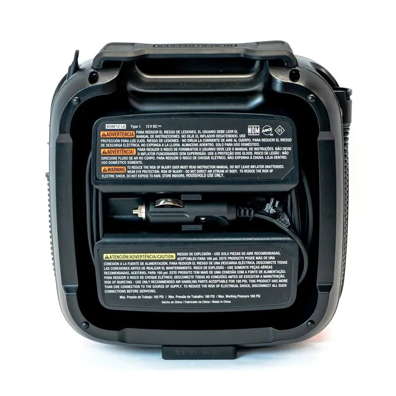 Inflador BLACK AND DECKER Multiproposito De 12V BDINF12-LA » Inflador BLACK AND DECKER Multiproposito De 12V BDINF12-LA - Imagen 3