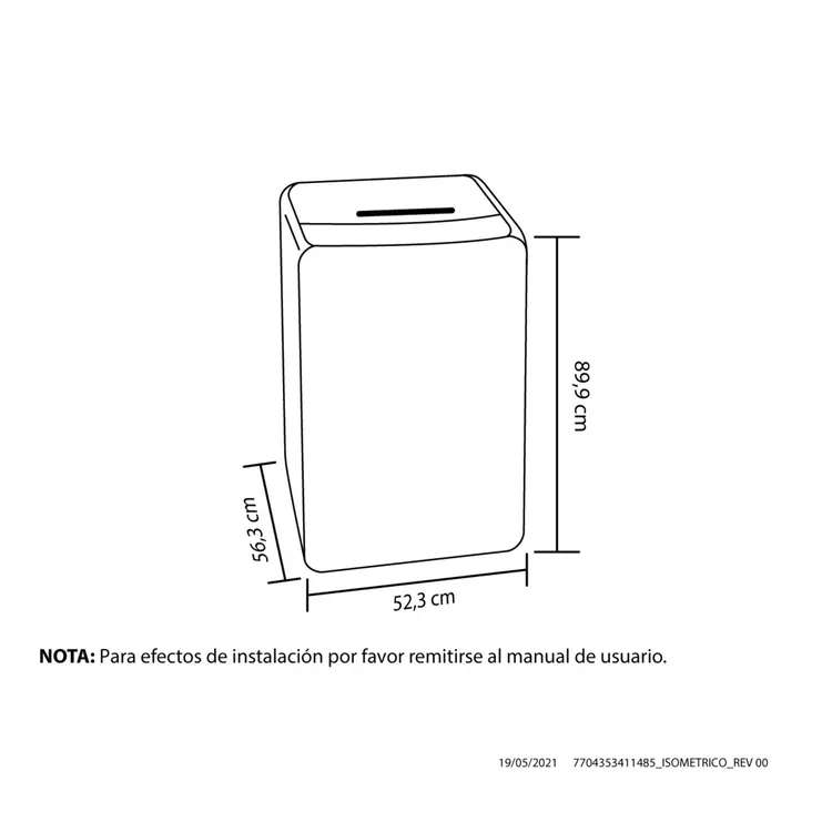 Lavadora 8.5 Kilos HACEB Carga Superior PFD 9002375 GR Gris » Lavadora 8.5 Kilos HACEB Carga Superior PFD 9002375 GR Gris - Imagen 2