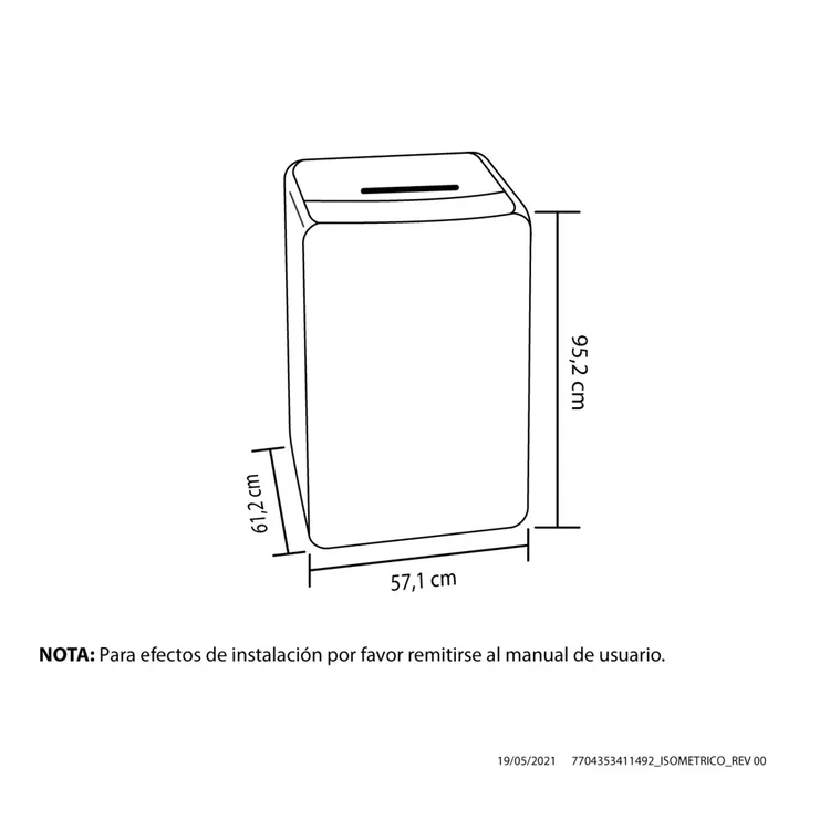 Lavadora 11 Kilos HACEB Carga Superior PFD 9002376 GR Gris » Lavadora 11 Kilos HACEB Carga Superior PFD 9002376 GR Gris - Imagen 2
